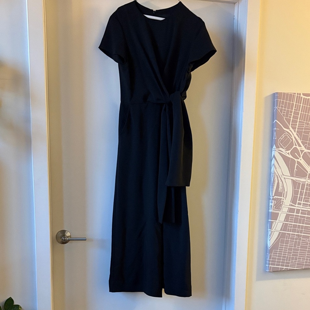 COS Black Midi Wrap Jumpsuit